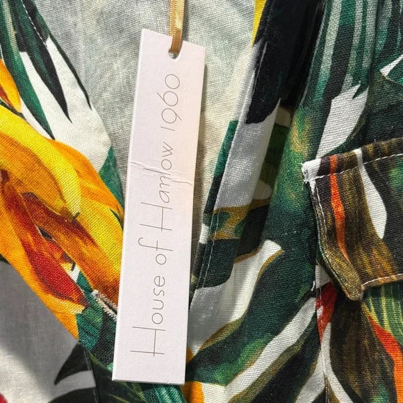 House of Harlow 1960 Tropical Print Dress - Green, Yellow, Red - Picture 2 of 4